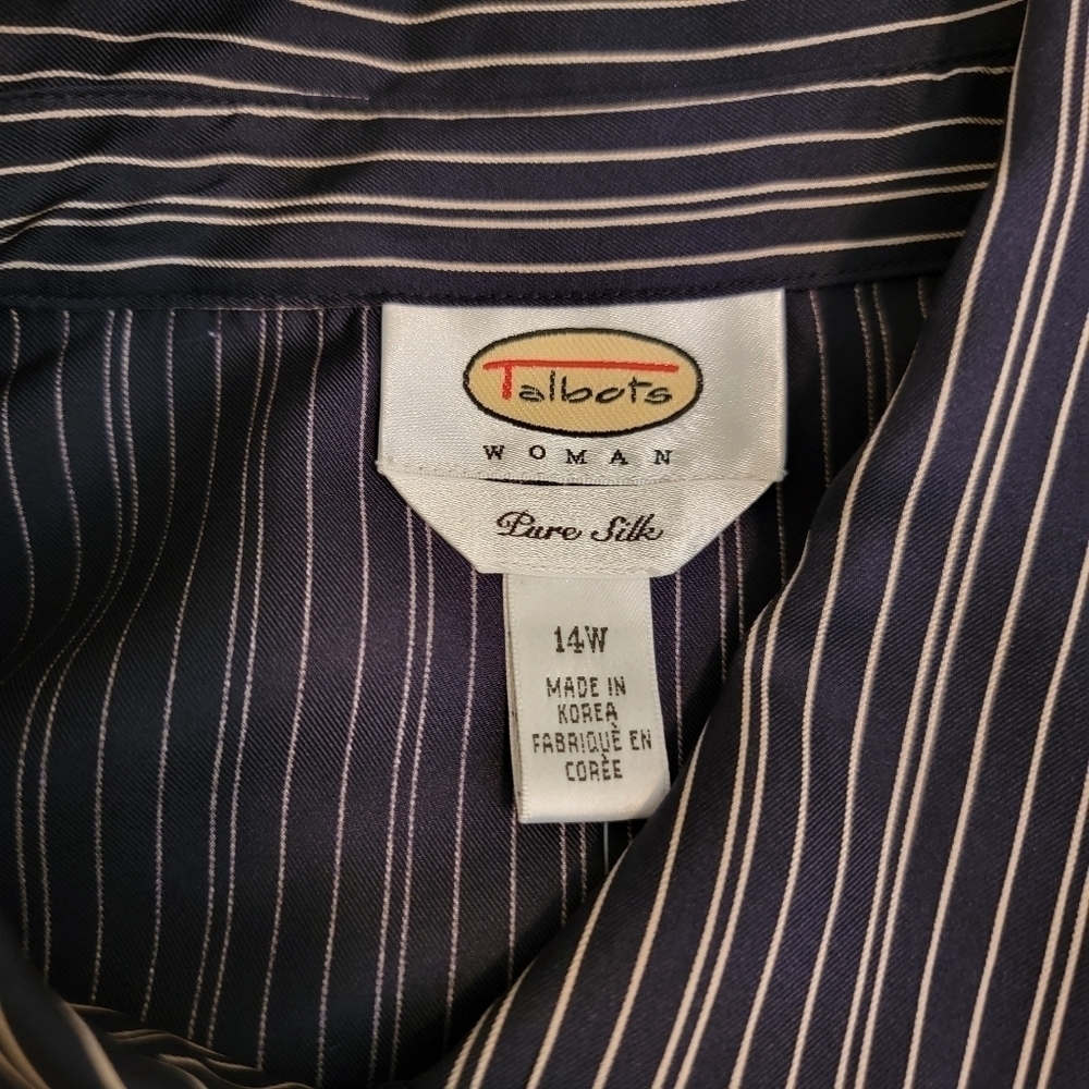 Talbots Silk Button Blouse Size 14W - Picture 4 of 5